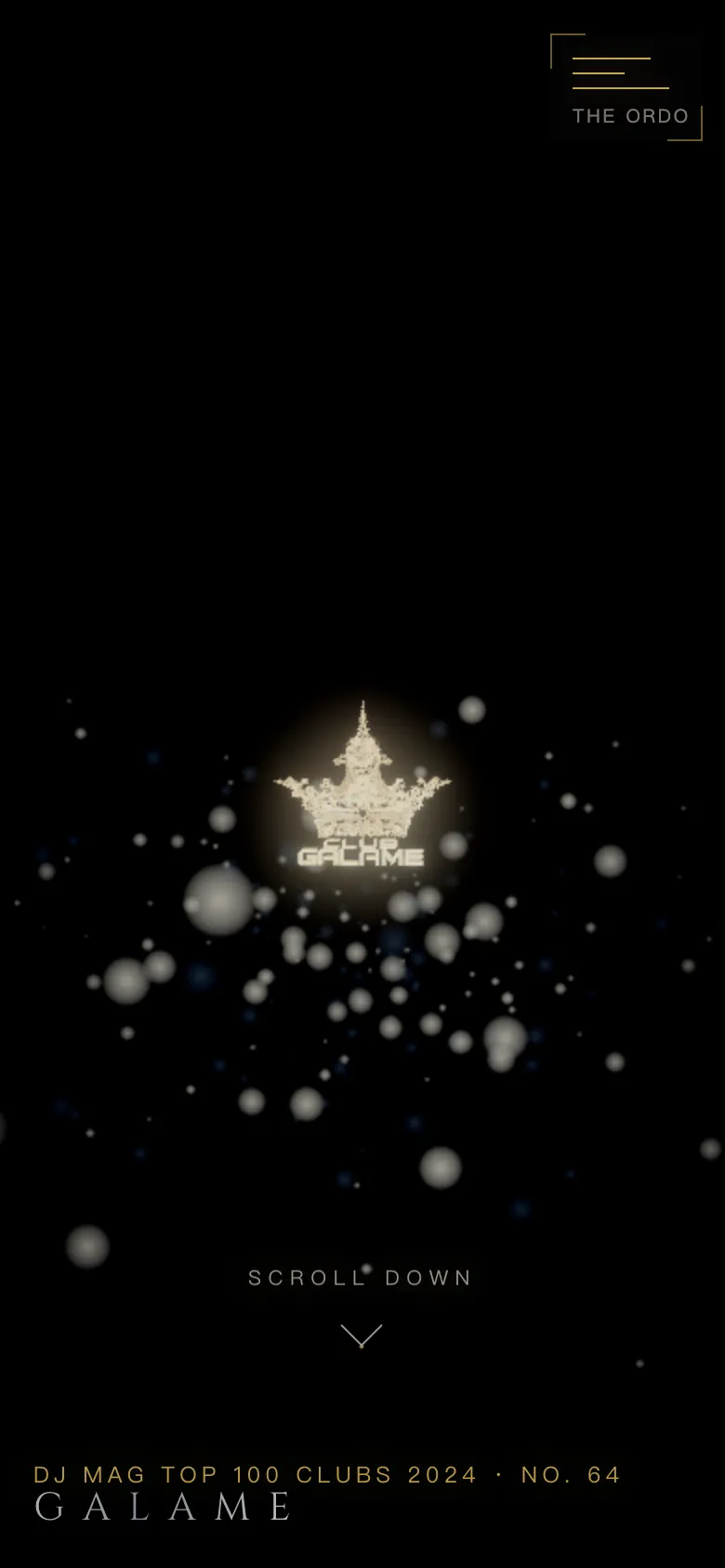 Rite of Entry on a phone: the crown glowing mid-screen, DJ Mag Top 100 Clubs 2024 No. 64 at the bottom